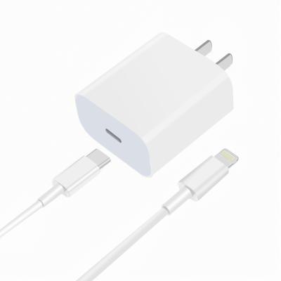 China Original Mobile Phone Chargers For Iphone PD Cable Set 18W Fast Charging Adapter Wall Charger For Iphone 12 Pro Max 11 Mobile Charger for sale