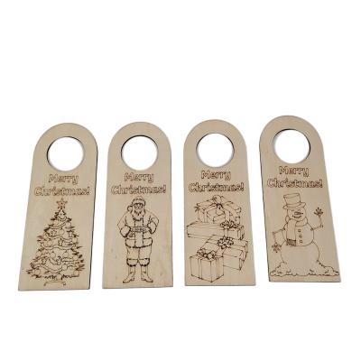 China Wedding Wooden Merry Christmas Door Handle Hanger Christmas Decoration Ornament for sale