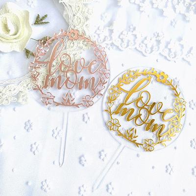 China Home Decoration Acrylic Cake Topper Letter Party Decoration Round Clear Cake Decorating Stand Tool Party Baking Accessories for sale