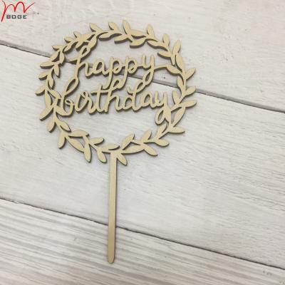 China Home Decoration Ready to Ship Wooden Garland Happy Birthday Wooden Cake Falg Party Decoration Kids Birthday Party SuppliesParty Decoration for sale