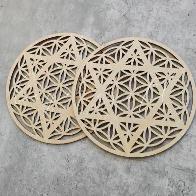 China Flower Art Decor 7.8in Star of Life Solomon Grid Board Wooden Grid Seal for sale