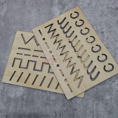 China Toy Set of 2 Wooden Stencils of Writing Tips Montessori Educational Toy for sale