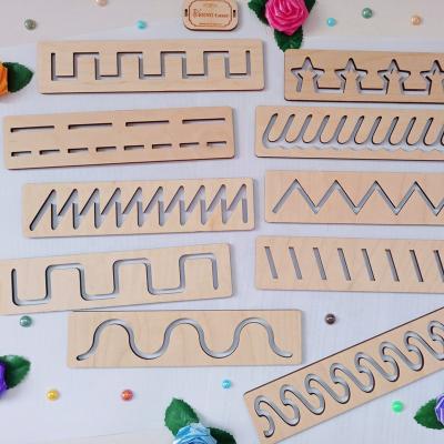 China Toy Montessori 10pcs Learning Toys How to Write for Kids Wooden Stencils Set for sale