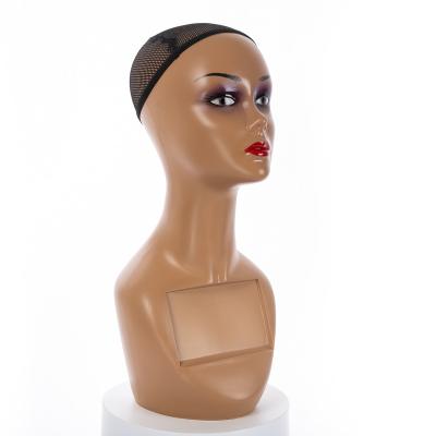 China With Bust Wig Display Stand Afro Mannequin Mannequin Head Realistic Female Bald Head With Shoulders for sale