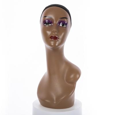 China With Realistic Wig Mannequin Head With Shoulders PVC Mannequin Head With Shoulders For Female Wig Mannequin Head And Bust for sale