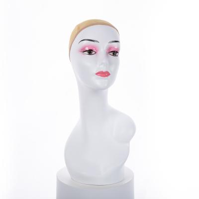 China With Head Wig African American Mannequin Jewelry Display Manikin Heads Plastic Female Mannequin Head With Shoulders Wig Display for sale