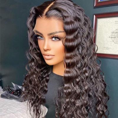 China The srtaight Curly Remy Cuticle Aligned 100% Eurasian Indian Hair Loose Curly Wave 28 Inches Lace Up 360 Front Wig for sale