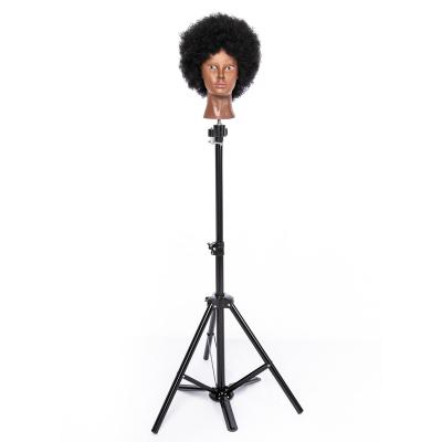 China Strong Hairdressing Training Heads Stand PVC Mannequin Head Tripod For School Wig Display Tripod Training Head Stand Holder for sale