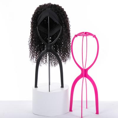 China With Cheap Portable Plastic Wig Folding Wig Hanger Hanging Rack for sale