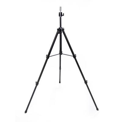 China Strong Adjustable Wig Stand Metal Wig Tripod Stand Mannequin Head Hair Stand for sale