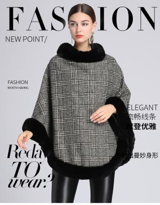 China 2021 Winter New Style European and American Women's Fur Coat Anti-wrinkle Sleeveless Coat Scarf Shawl Soft Mid Length Imitation Fur for sale