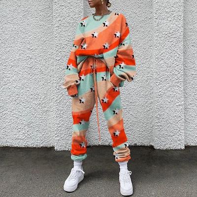 China Anti-pilling Anti-pilling Good Style Colorful Long Sleeves Female Clothes 2021 Outfits Fashion Women's Clothing Women's Two Piece Set Joggers 2 Piece Set for sale