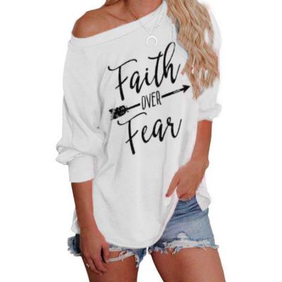 China 2021 New Design Sustainable Fashionable Casual Ladies Printed Long Sleeve T-Shirts Women Tops for sale