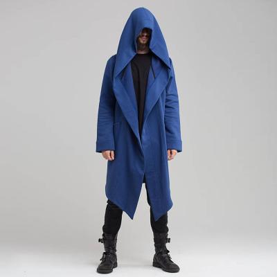 China Viable Sale Men's Autumn Winter Big Pocket Hooded Long Hooded Coat Sweater Warm Coat for sale