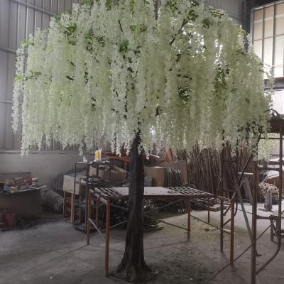 China Customized Eco-friendly Outdoor Indoor Artificial Wisteria Tree 8ft White Wisteria Tree Artificial White Tree for sale