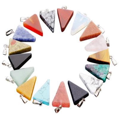 China Charms Wholesale Charms Natural Stone Jewelry Matching Beads Crystal Pendant Triangle DIY Pendants Heading For Women for sale