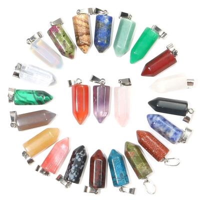 China Wholesale Charms Ball Matching Crystal Hexagon Shape Beads Natural Stone Pendants For Jewelry Making for sale