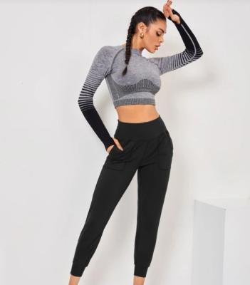 China Other Custom Suite High Waist And Work Out Softness Belt Breathable Sports Pants Wide for sale