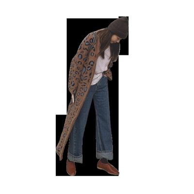 China Classic leopard knitted cardigan women's fashion breathable casual temperament trend warm sweater coat for sale