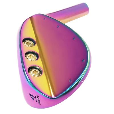 China Steel High Quality Custom CNC Milled Face Clubs Plating Golf Club Soft Iron Colorful Wedge for sale