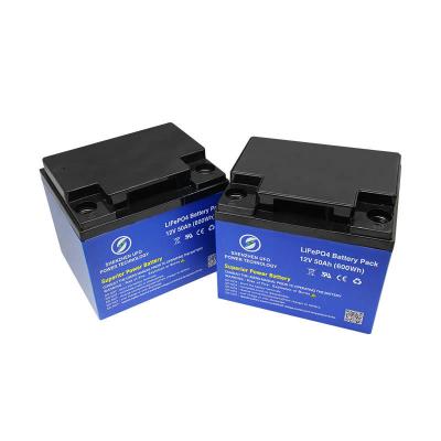 China Home Appliances Deep Cycle 12.8V 50Ah LiFePO4 Lithium Battery Solar Battery Pack for sale