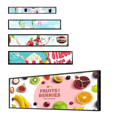 China Wholesale Advertising 16 19 23 24 28 Inch Ultra Wide Screen TFT LCD Signage Stretched Bar Advertising Display for sale