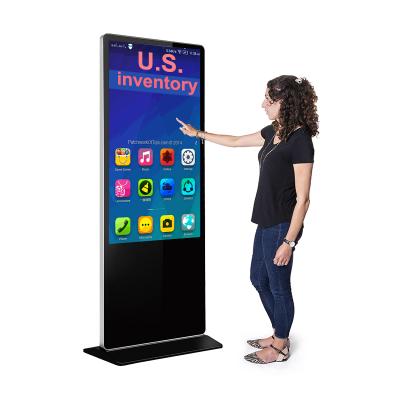 China US Inventory Free Shipping Indoor Factory Price Stand Touch Screen Indoor LCD Advertising Display Screen Digital Signage for sale