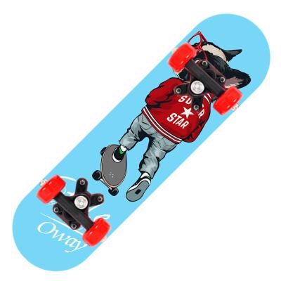 China Kid factory wholesale four wheel skateboard suitable for beginners and teenagers cartoon 2406 maple double-sided scooter for sale