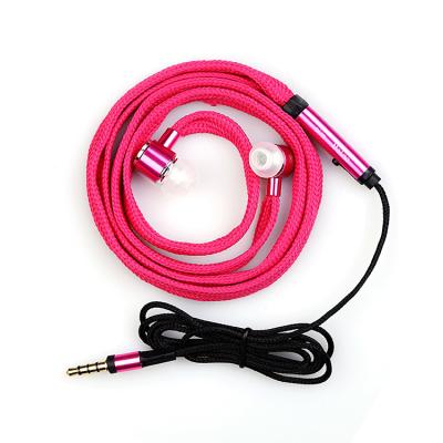 China Perfect Sound High Quality Universal Earphone Wired In Ear 3.5MM Bass Stereo Shoelace Earphone For Smartphone for sale