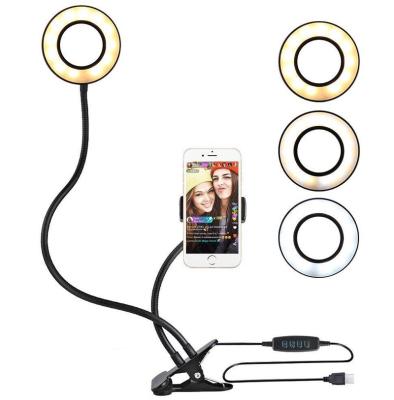 China Portable Universal Multifunctional Flexible Aluminum Alloy Mobile Phone Stand Holder Stand Gooseneck with Selfie Ring Light for Live Stream for sale