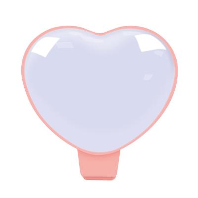 China Mini Portable Heart Mini Mobile Phone Makeup LED Selfie Ring Fill Light for sale