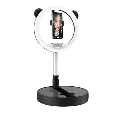 China Adjustable Brightness Selfie Ring Light With Mobile Cell Phone Stand Foldable Portable Stand for sale