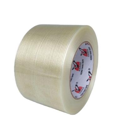 China Waterproof Adhesive Packing Tape FIBERGLASS REINFORCED Waterproof Filament Acrylic Reinforced Written Bopp Water Actitived Tape for sale