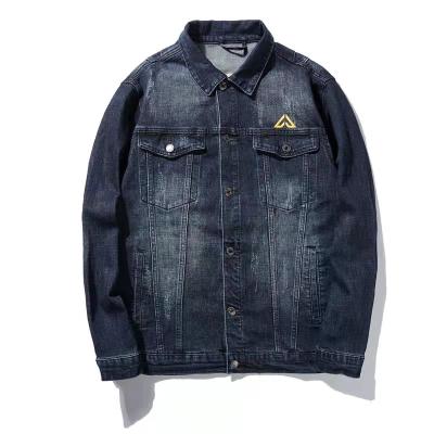 China Viable Men Plus Size Denim Coat Autumn Embroidered Loose Jacket for sale