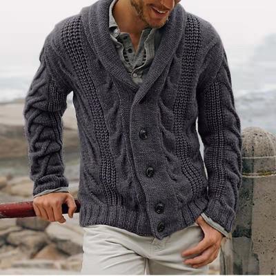 China Spring Autumn Cardigan Single Breasted Fashion Anti-Shrink Men Knit Plus Size Sweater for sale