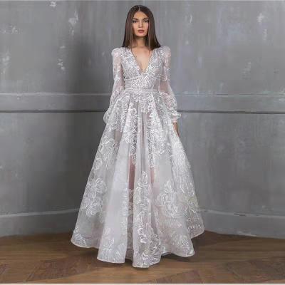 China Women's Sequin Dress Lace Embroidery Wedding Party Dress Banquet Clothing Anti-Static for sale