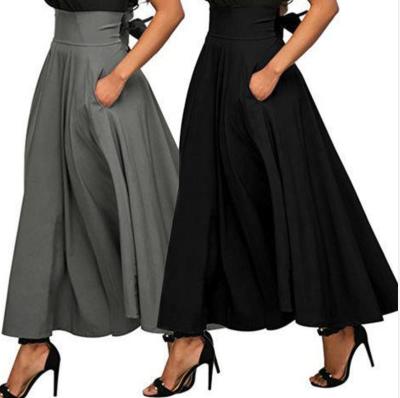 China High Waist Anti-Static Pocket Fashion Solid Color Bowknot Casual Skirt Long For Women for sale