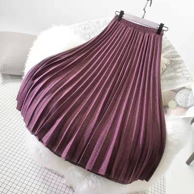 China Autumn/Winter Organ High-Waist Skirt Umbrella Anti-Static Wool Pleated A-Line Skirt for sale