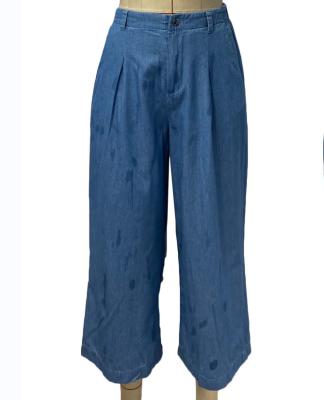 China Retro Breathable Wear-resistant Loose Casual Wide-leg Women's Long Pants Fashionable Spandex Jeans for sale