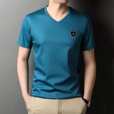 China New Summer Men's T-shirt Casual V-Neckline Anti-wrinkle Men's Short-sleeved Shirt Bottoming Shirt for sale