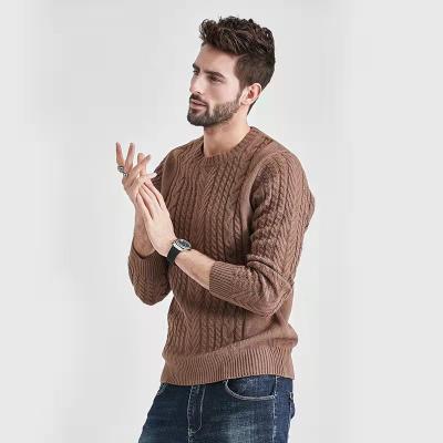 China Slim Anti-wrinkle Men's Round Neck Sweater Fashion Trend Pullover Knit Sweater for sale