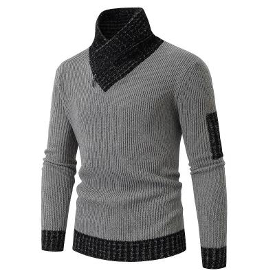 China Anti-Wrinkle Autumn/Winter Pullover Men's Shirt Men's Shirt Neck Long Sleeve High Knitted Scarf Collar Sweater for sale