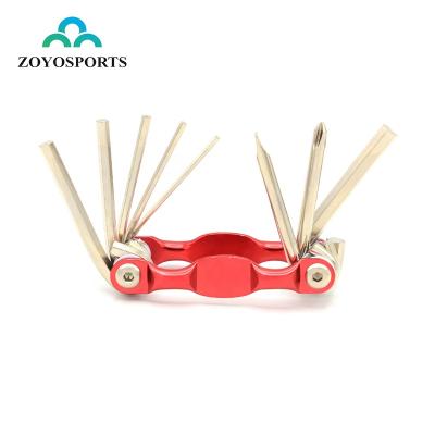 China ZOYOSPORTS Convenient Mini Tools 9-Function One Piece Folding Tool Super Lightweight Bicycle Tool for sale