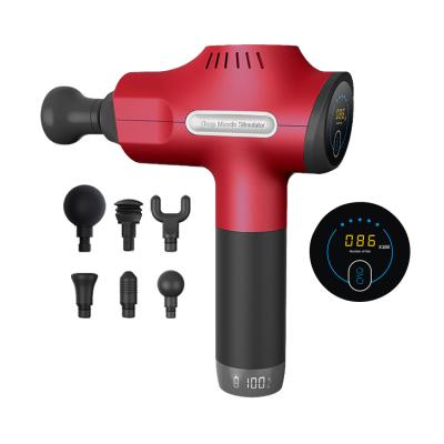 China Beoka Logo Beoka Logo Body Fashion Professional Sport Red Smart Fascia Massage Gun Powerful Muscle Therapy With Display for sale