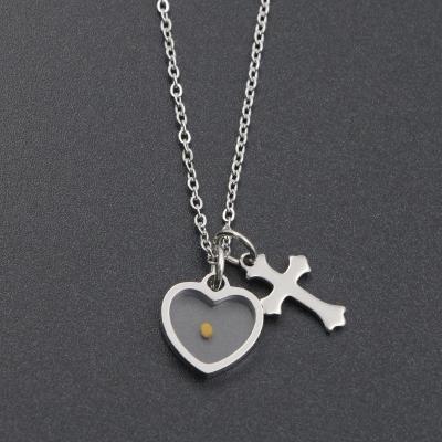 China Faith In Religion As Small As Crusader Mustard Seed Necklace Stainless Steel Jewelry Women Christian Inspirational Gift for sale