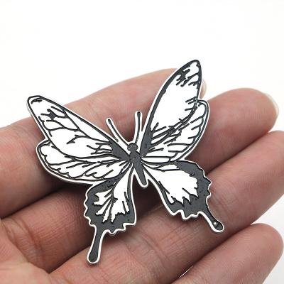 China New Trendy Enamel Stainless Steel Butterfly Brooches For Men Women 2 Colors Insects Office Party Brooch Pins Gifts for sale