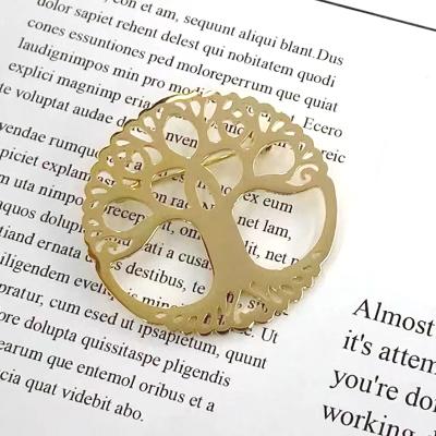 China Trendy Classic Tree of Life Brooches For Men Women Round Stainless Steel Style Tree Party Office Punk Brooch Pin Gifts for sale