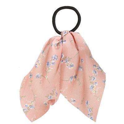 China Korean New Fashion Headdress Bow Floral Scrunchies Hair Ties For Women Ponytail Scarf Hair Bands Soft Elastic Hair Jewelry Accessories for sale