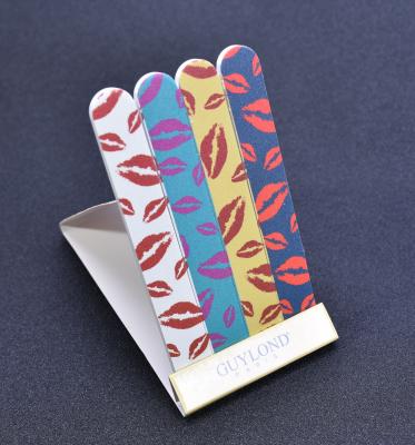 China Nail Forming Healthy Disposable Nail Art Shaping and Lip Polishing Match Box Girls Printed Emery Boards 100/180 Grit Nail Files Match Box for sale