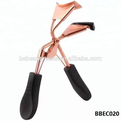 China Carbon Steel Gold Mini Girls Makeup Tools False Partial Eyelash Curlers Clip Rubber Grip Smooth Clip Lash Curler for sale